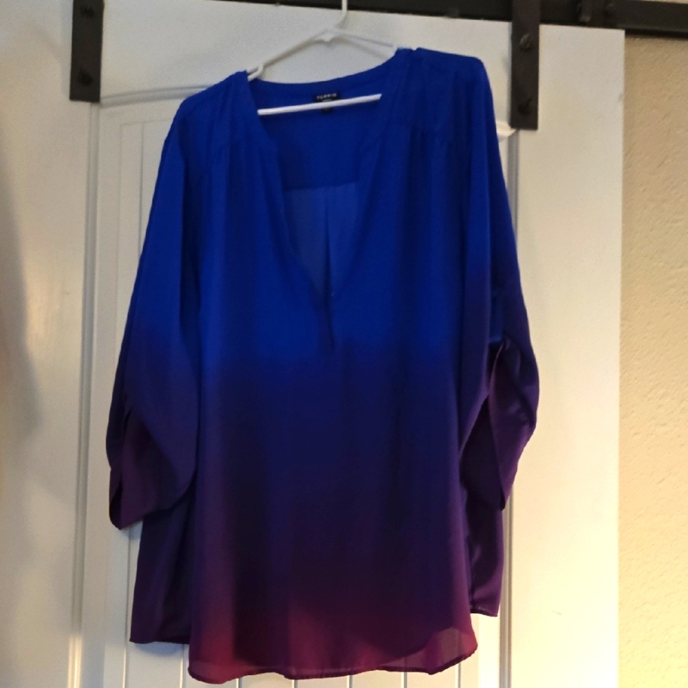 Torrid Harper Blue and Purple Ombre Blouse